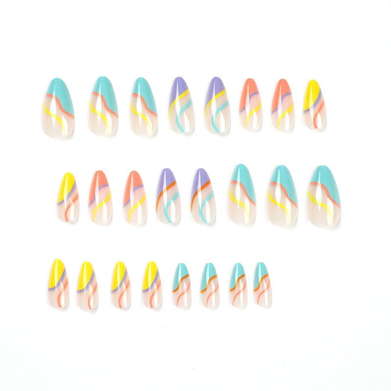 Wholesale French rainbow line nail stickers